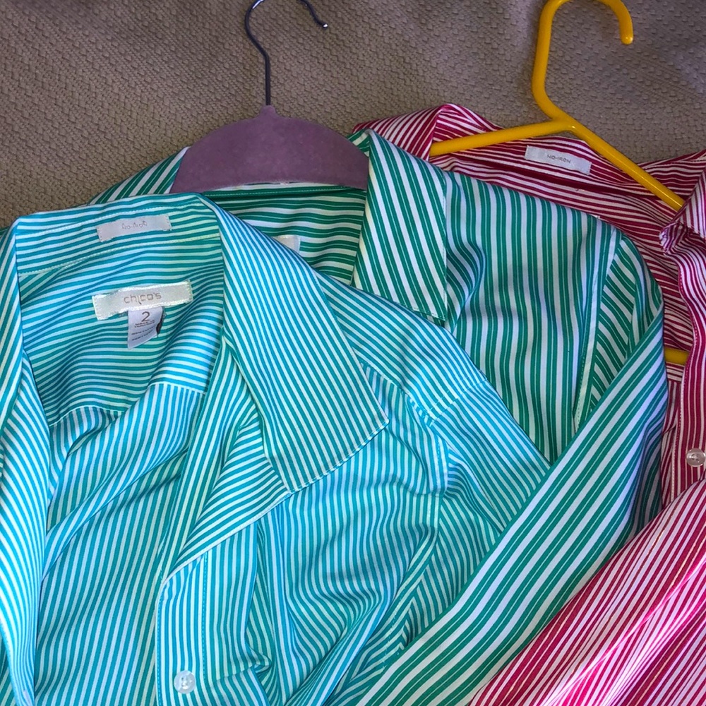 Chicos 3/4 sleeve button down blouses no iron